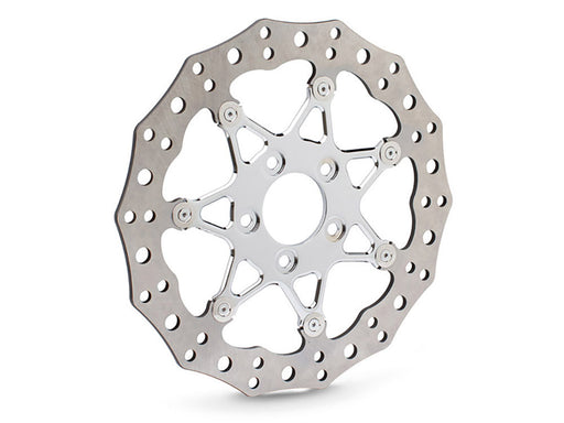 11.8in. Front ProCross Disc Rotor - Chrome. Fits Dyna 2006-2017, Softail 2015up, Sportster 2014-2021 & Some Touring 2008up.
