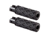 Diamond Footpegs - Black. Fits Softail 2018up Front Rider
