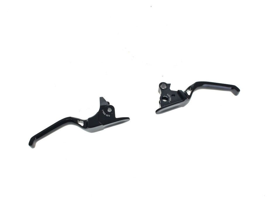 Method Levers - Black. Fits Softail 1996-2014, Dyna 1996-2017, Touring 1996-2007 & Sportster 1996-2003.