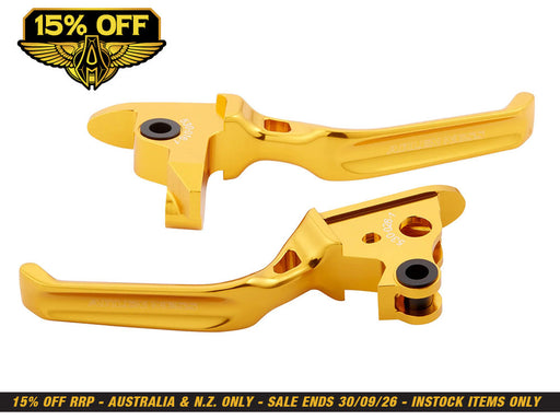 Method Levers - Gold. Fits Softail 2018-2024