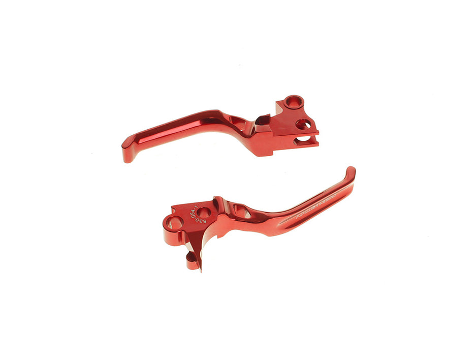 Method Levers - Red. Fits Softail 1996-2014, Dyna 1996-2017, Touring 1996-2007 & Sportster 1996-2003