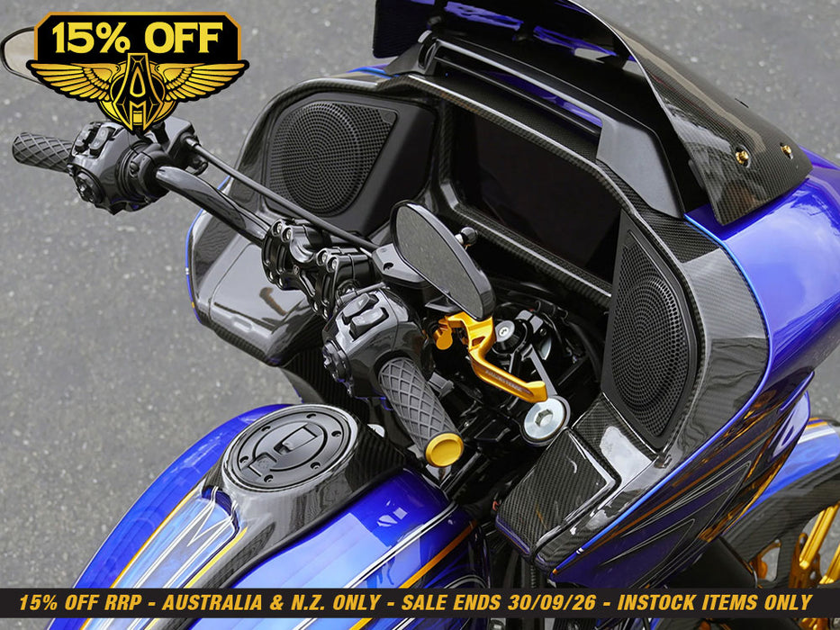Method Levers - Gold. Fits CVO Touring 2023up, Street Glide & Road Glide 2024up, Touring 2025up