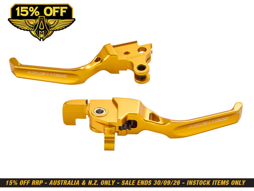 Method Levers - Gold. Fits CVO Touring 2023up, Street Glide & Road Glide 2024up, Touring 2025up