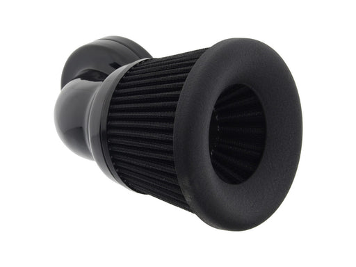 Velocity 90° Air Cleaner Kit - Black. Fits Softail 2000-2015, Dyna 1999-2017, Touring 1999-2007 with CV Carb or Cable Operated Delphi EFI