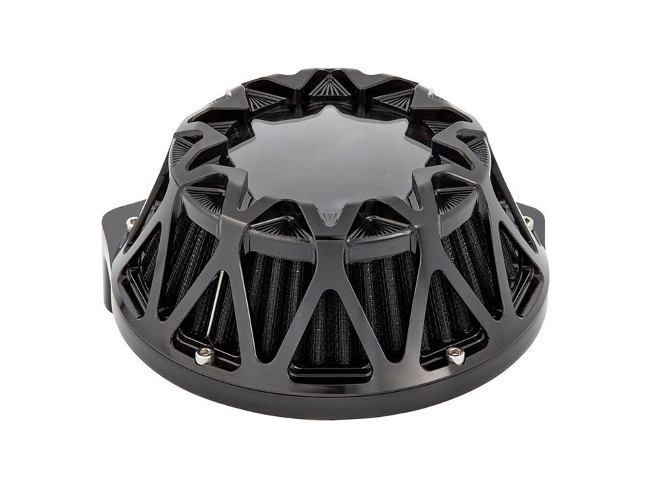 Crossfire Air Cleaner Kit - Black. Fits Softail 2000-2015, Dyna 1999-2017, Touring 1999-2007 with CV Carb or Cable Operated Delphi EFI