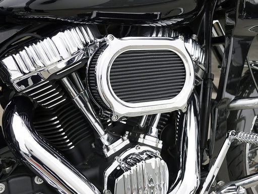 Stage 2 Oval Performance Air Cleaner Kit - Chrome. Fits Touring 2017-2024 & Softail 2018-2024