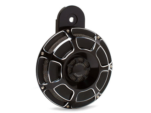 Loud 110db, Beveled Horn - Black. Fits Big Twin 1991up.