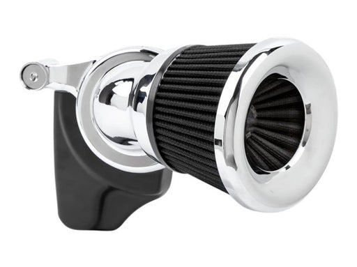 Velocity 65 Degree Air Cleaner Kit - Chrome. Fits Big Twins 1993-2017 with CV Carb or Cable Operated Delphi EFI.