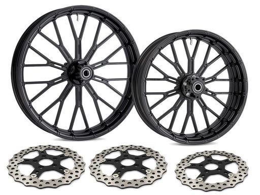 21in. x 3.5in. & 18in. x 5.5in. Y-Spoke Complete Wheel Set - Black. Fits Low Rider S 2020up & Low Rider ST 2022up