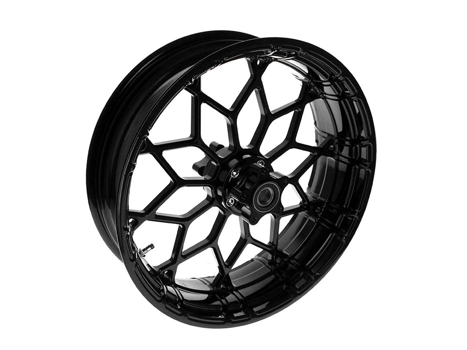 18in. x 5.5in. Fat Factory Prodigy Replica Wheel - Gloss Black. Fits most Touring 2008-2023 & Road King Special 2020up