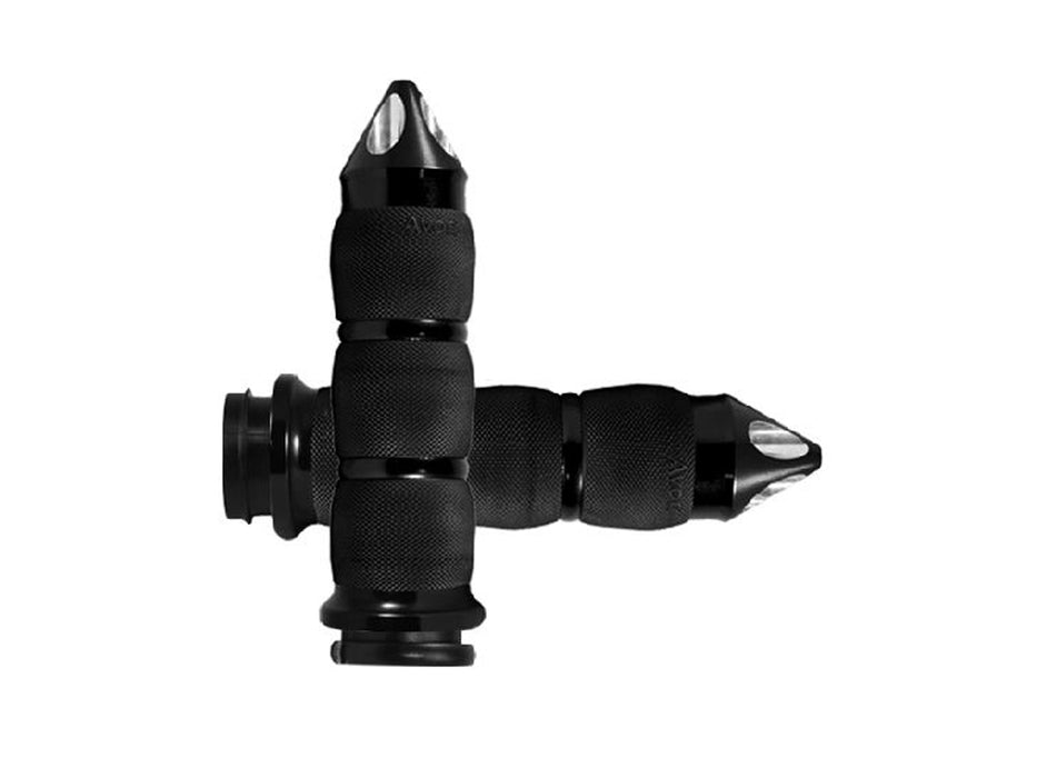 Spike Air Cushion Handgrips - Black. Fits Big Twin 2008-2024 with Throttle-by-Wire
