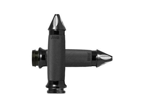 Spike Custom Contour Handgrips - Black. Fits Big Twin 2008-2024 with Throttle-by-Wire