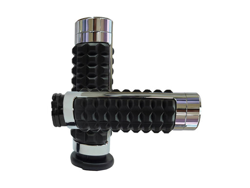 Gen2 Memory Foam Handgrips - Chrome. Fits H-D with Throttle Cable.
