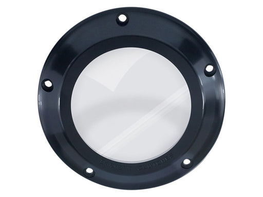 Scorpion Series Clear Derby Cover - Black. Fits Softail 2007-2018, Dyna 2007-2017 & Touring 2007-2015.