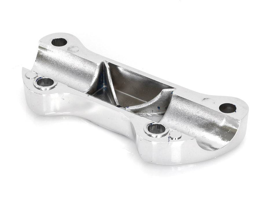 Eagle Spirit Logo Handlebar Top Clamp - Chrome & Gold. Fits HD Big Twin 1974up & Sportster 1974-2021.