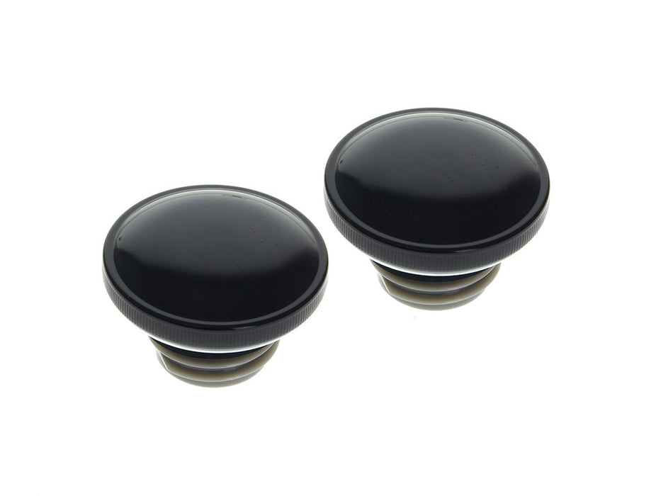 Screw In Fuel Caps - Gloss Black. Fits H-D 1996up.