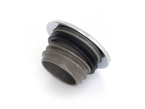 Low Profile Right Hand Vented Screw-In Fuel Cap - Chrome. Fits H-D Big Twin 1996up and Sportster 1996-2021.