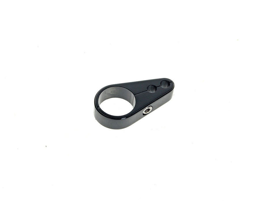1in. Cable Clamp with Dual Throttle & Idle Cable Holes - Gloss Black