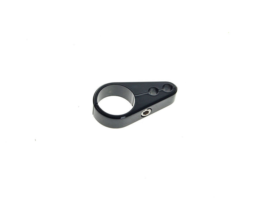 1in. Cable Clamp with 1 x 10mm Clutch Cable or Brake Line Hole - Gloss Black
