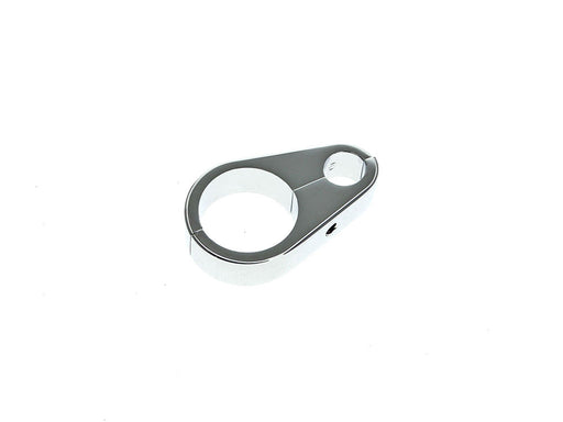 1in. Cable Clamp with 1 x 10mm Clutch Cable or Brake Line Hole - Chrome