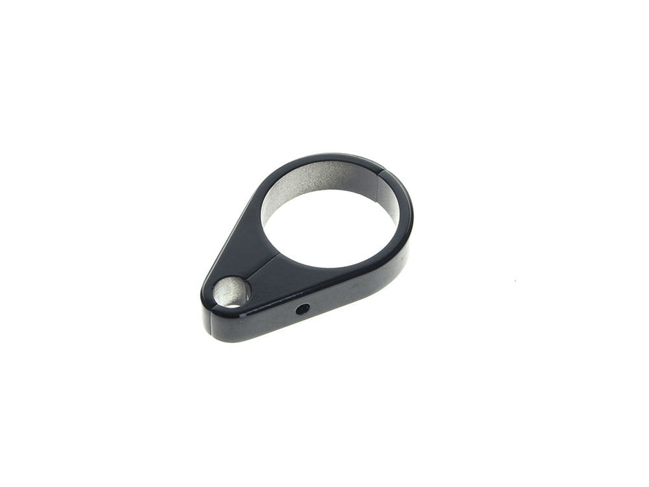 1-1/2in. Cable Clamp with 1 x 10mm Clutch Cable or Brake Line Hole - Gloss Black