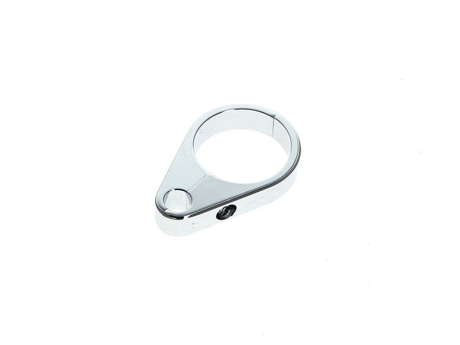 1-1/2in. Cable Clamp with 1 x 10mm Clutch Cable or Brake Line Hole - Chrome