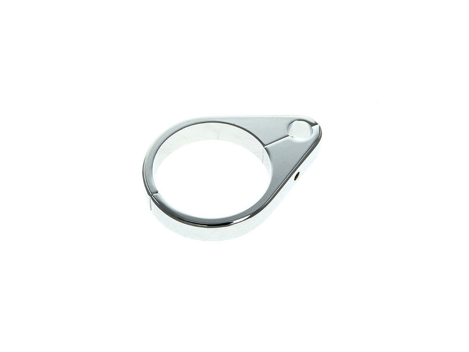 2in. Cable Clamp with 1 x 10mm Clutch Cable or Brake Line Hole - Chrome
