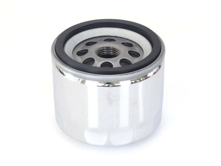 Oil Filter - Chrome. Fits 4Spd Big Twin 1982-1986 & Sportster 1980-1984.