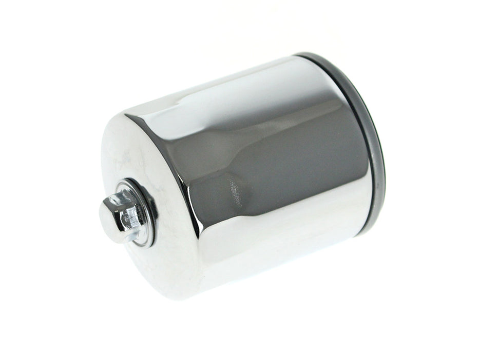 Oil Filter with Hex Nut & Magnetic Ring - Chrome. Fits Twin Cam 1999-2017