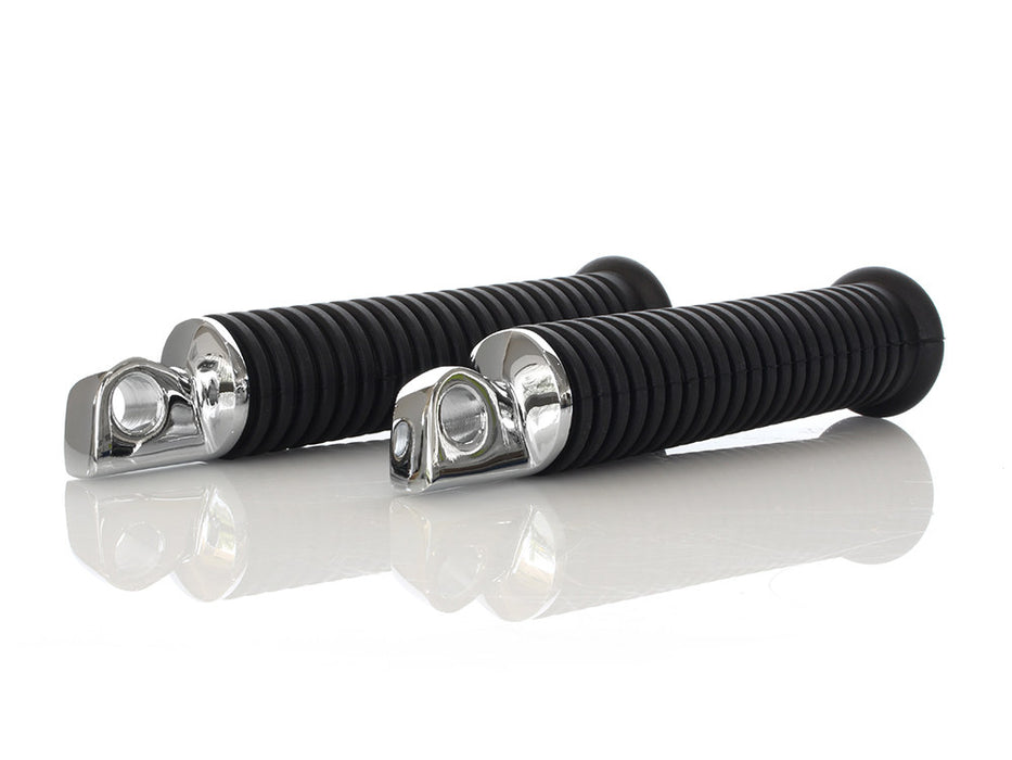 Extended Footpegs with Black Rubber & Male Mount.