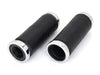 Leather Grips with Gold Eagle Spirit End Caps. Fits H-D with Throttle Cable.