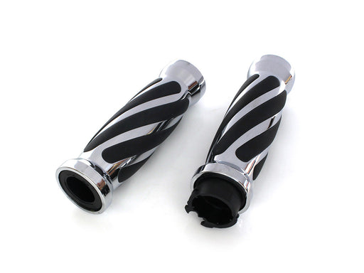 Twist Style Handgrips - Chrome. Fits H-D with Throttle Cable.