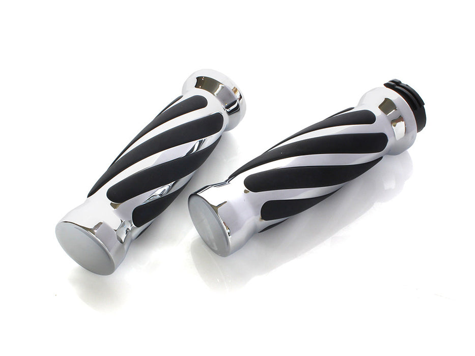 Twist Style Handgrips - Chrome. Fits H-D with Throttle Cable.