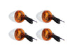 Bullet Turn Signal Kit with Amber Lens - Chrome. Fits Softail 2000-2017, Dyna 1991-2017 & Sportster 1990-2003.