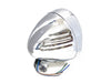 5-3/4in. Headlight with Ball Milled Shell & Peaked Visor with Bottom Mount - Chrome.