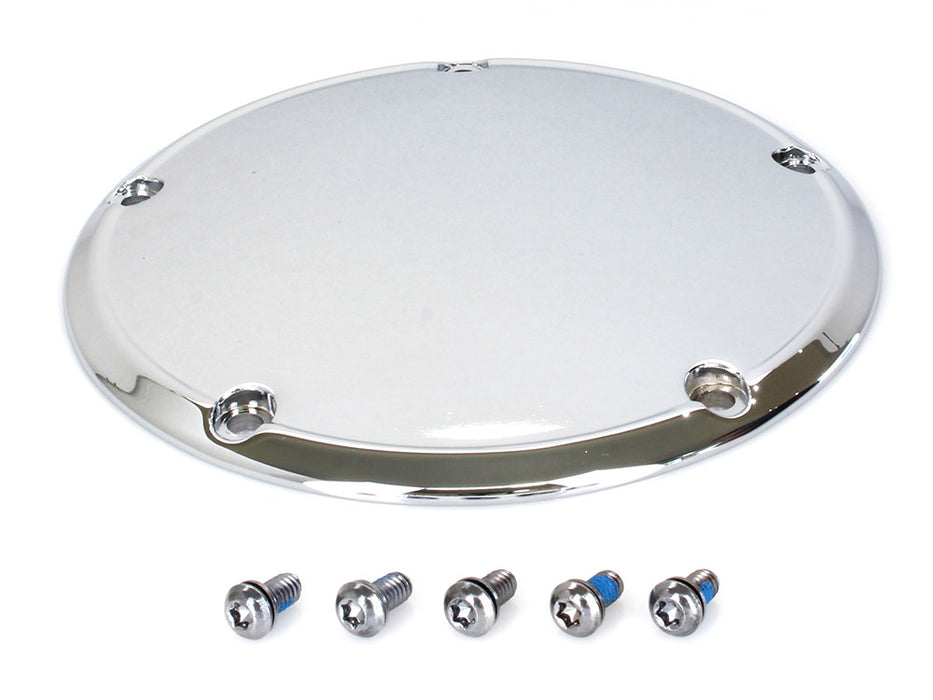 Derby Cover - Chrome. Fits Softail 1999-2018, Dyna 1999-2017 & Touring 1999-2015.