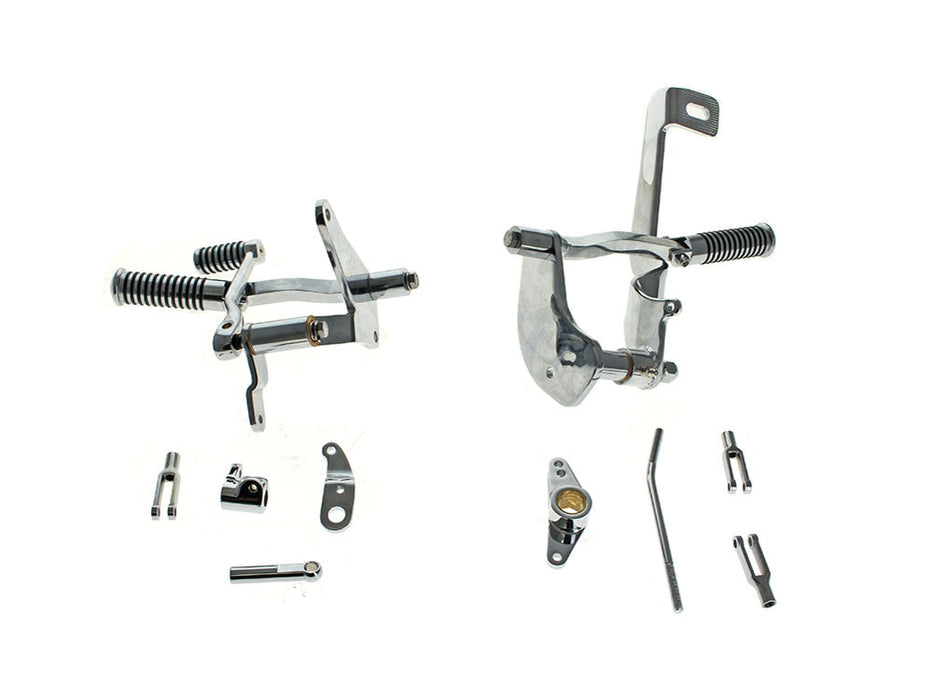 Forward Controls with O-Ring Footpegs - Chrome. Fits Sportster 1986-1990