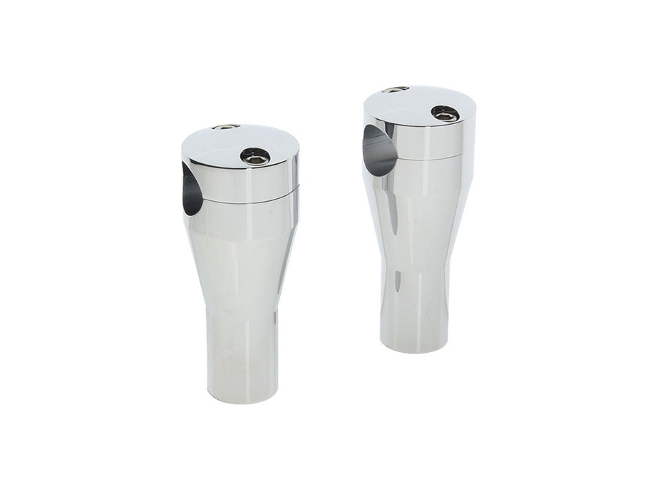 4in. Round Top Risers – Chrome. Fits 1in. Handlebar. – Rollies Speed Shop