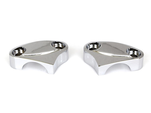 2 Piece Handle Bar Top Riser Clamps - Chrome.