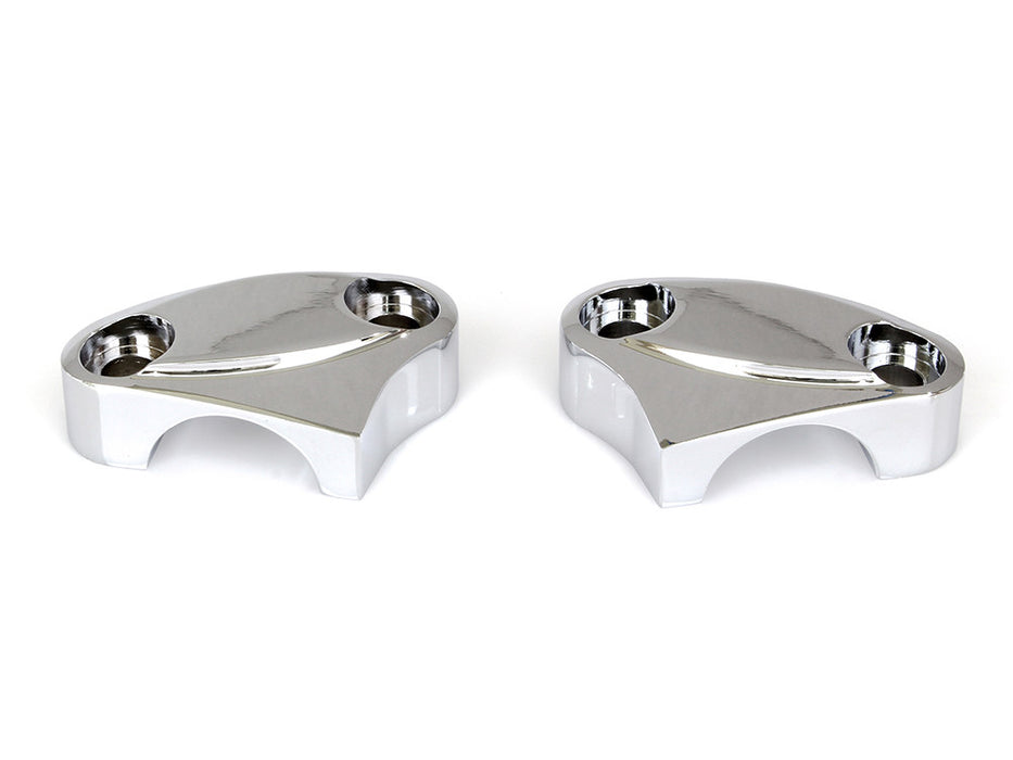 2 Piece Handle Bar Top Riser Clamps - Chrome.