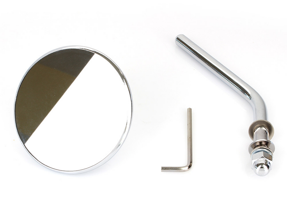 3in. Round Mirror with Short Stem – Chrome. Fits Left & Right.