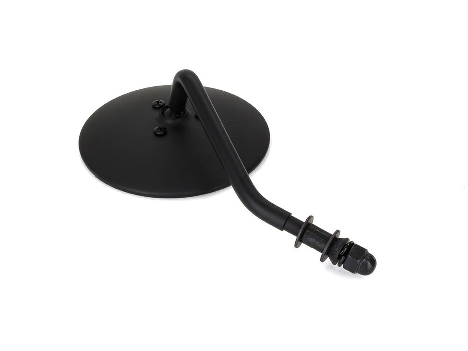 4in. Round Mirror with Short Stem - Black. Fits Left.