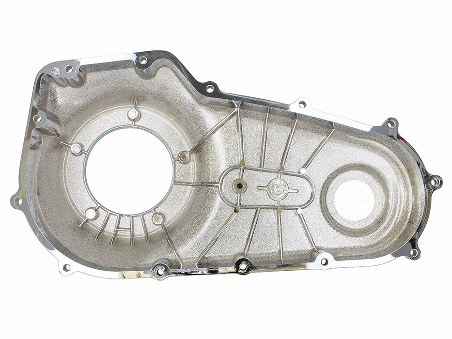 Outer Primary Cover - Chrome. Fits Softail 2007-2017 & Dyna Wide Glide 2006-2017.