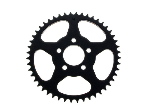 48 Tooth, Flat Steel Rear Chain Sprocket - Black. Fits Big Twin 2000up & Sportster 2000-2021.