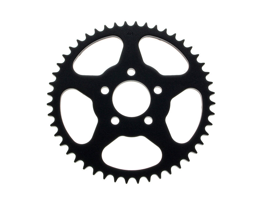 48 Tooth, Flat Steel Rear Chain Sprocket - Black. Fits Big Twin 2000up & Sportster 2000-2021.
