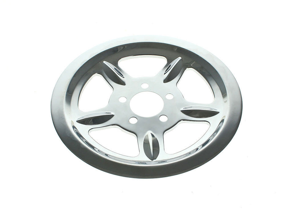 Rear Pulley Cover - Chrome. Fits Sportster 2004-2021 with 68 Tooth Pulley