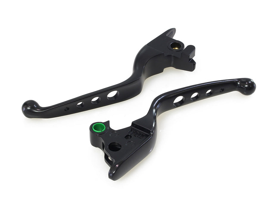 4 Hole Hand Levers - Black. Fits Softail 2018-2024
