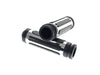 Chrome & Rubber Slotted Style Handgrips. Fits Big Twin 2008-2024 with Throttle-by-Wire