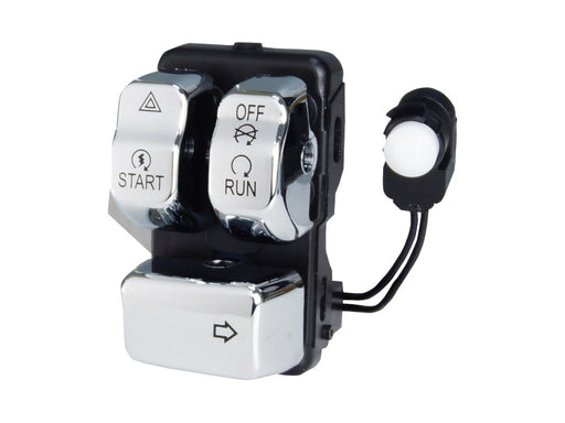 Right Hand CanBus Handlebar Control Module - Chrome Switches. Fits Softail 2011-2024, Dyna 2012-2017 & Sportster 2014-2021