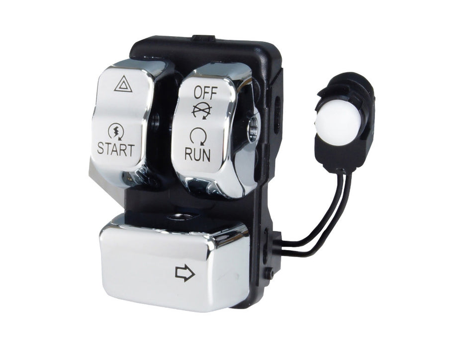 Right Hand CanBus Handlebar Control Module - Chrome Switches. Fits Softail 2011-2024, Dyna 2012-2017 & Sportster 2014-2021
